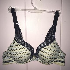 Tommy Hilfiger Navy Blue Lace Trim Push-Up Bra